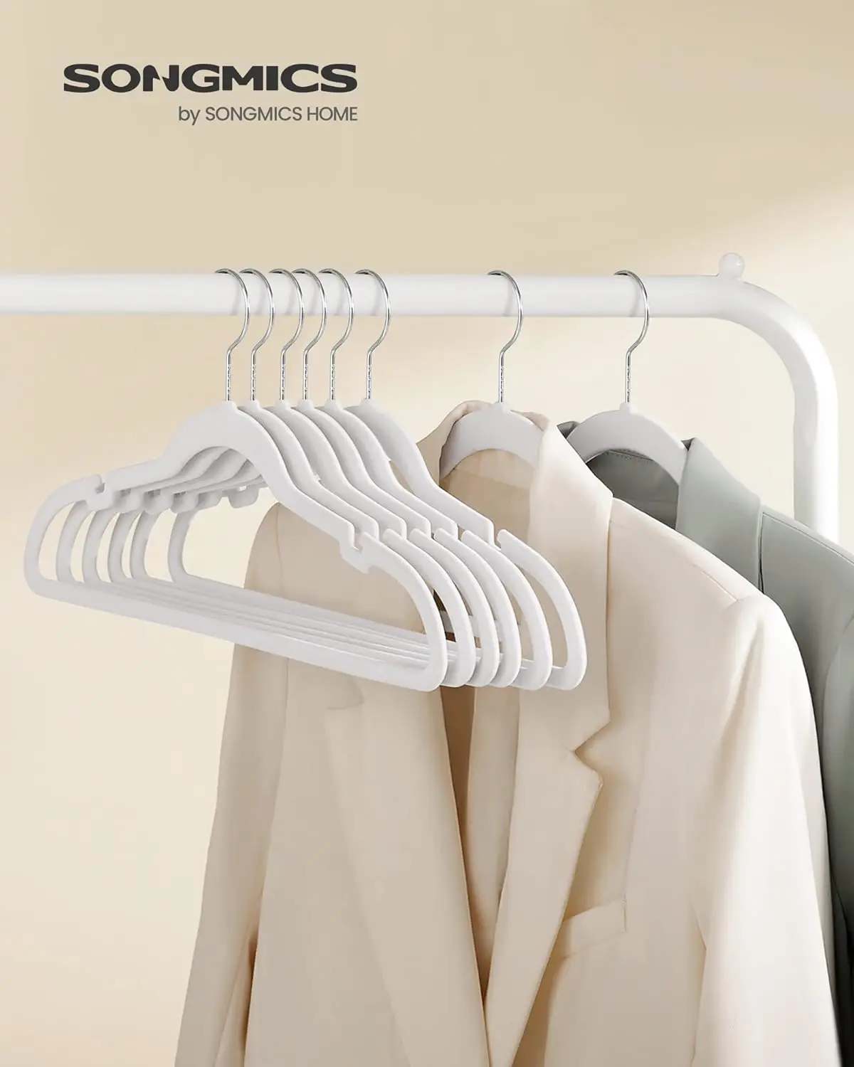 Velvet Hangers 50 Pack, Non-Slip Clothes Hangers, Suit Hangers with Shoulder Notches, Pants Bar, 360° Swivel Hook, Space-Saving