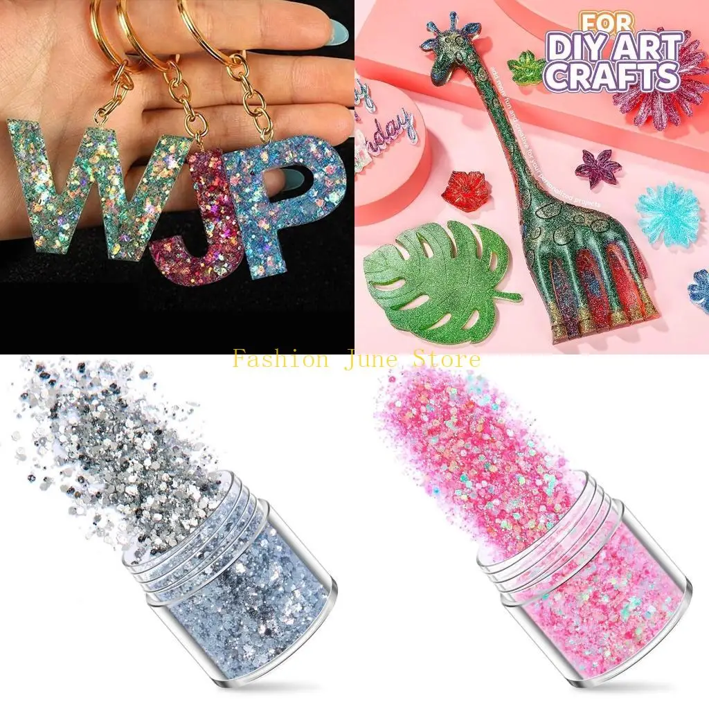 N5KA 16 ColorsNail Art Decorations Glitter PET Glitter Flakes Crystal Sequins Epoxy Resin Mold Filler Decor