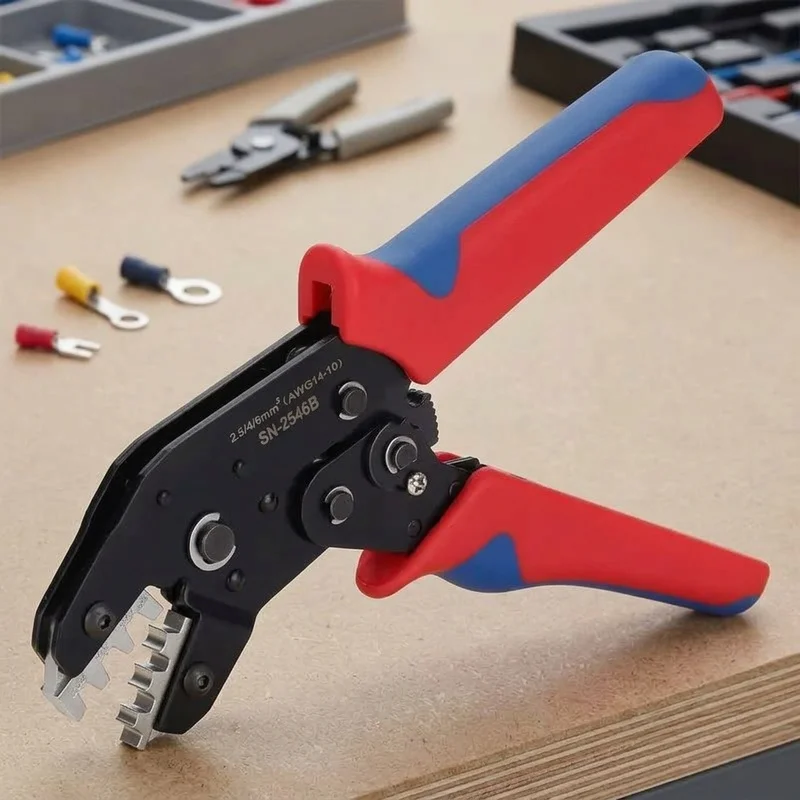 SN-2546B Solar Connector Crimping Pliers 2.5/4/6mm² 14-10AWG MC4 PV Cable Wire Crimper Tool for Solar Panel Installation