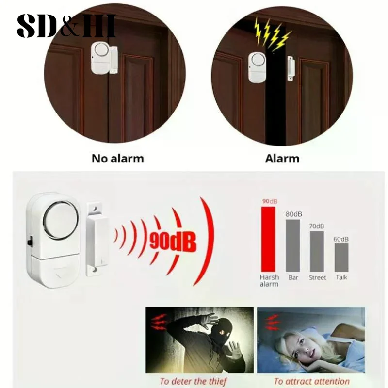 

Door And Window Alarm Security Wireless Home Window Door Anti-theft Security Alarm System Magnetic Sensor