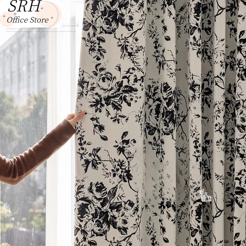 

Jacquard Chenille Modern Classic Blackout Curtains for Living Room Bedroom Dining Door Screen Custom Size Fashion White Tulle