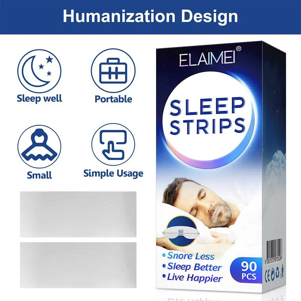 90pcs Mouth Tape Sleep Strip For Anti-snoring Mouth Breathing Tape To Improve Sleep Mouth Stickers For Snoring Lip Patch