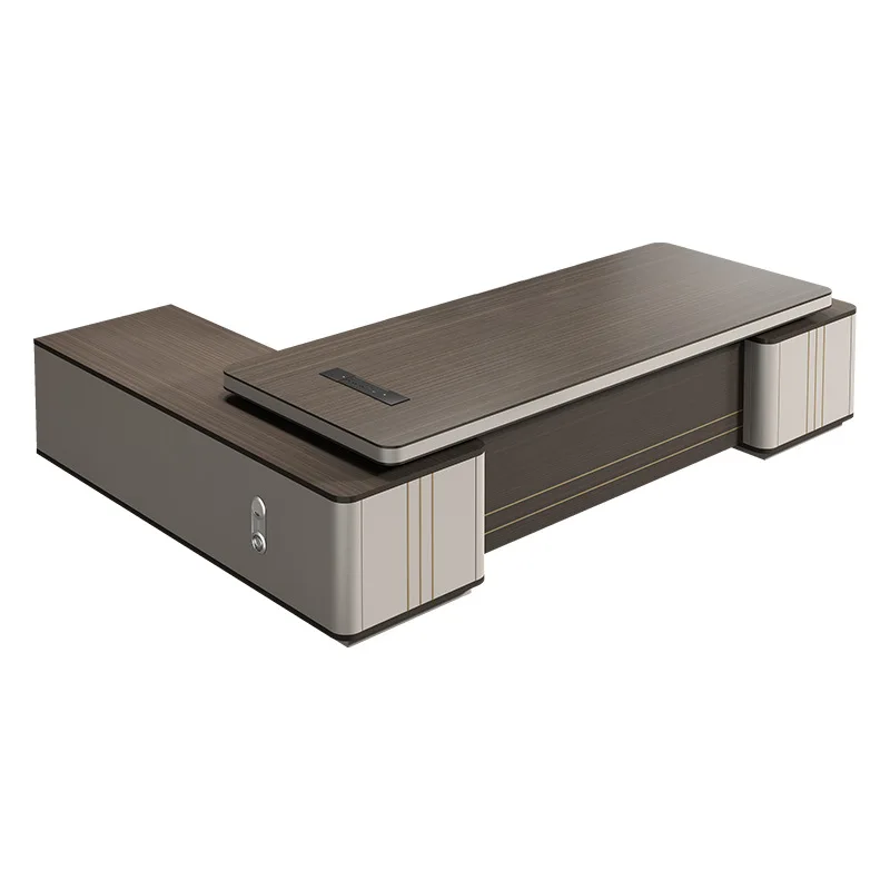 

Стол руководителя, кабинет президента, большой рабочий стол, простая атмосфера, двойной шкаф, комплект из одного офисного стола и стула.