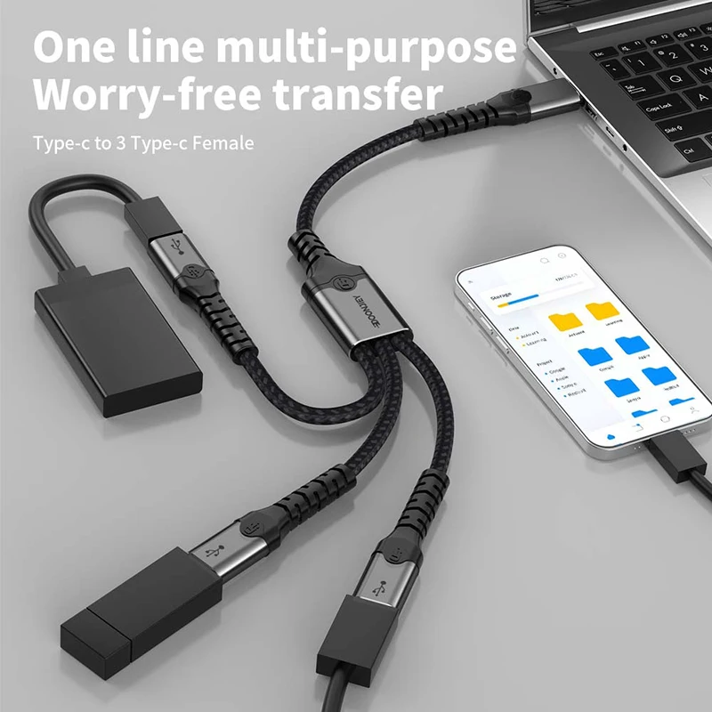 DOONJIEY USB Type C HUB Multiple Splitter Adapter OTG Data Transfer Adapter 3/2 Port USB Power Hub Cable Connector