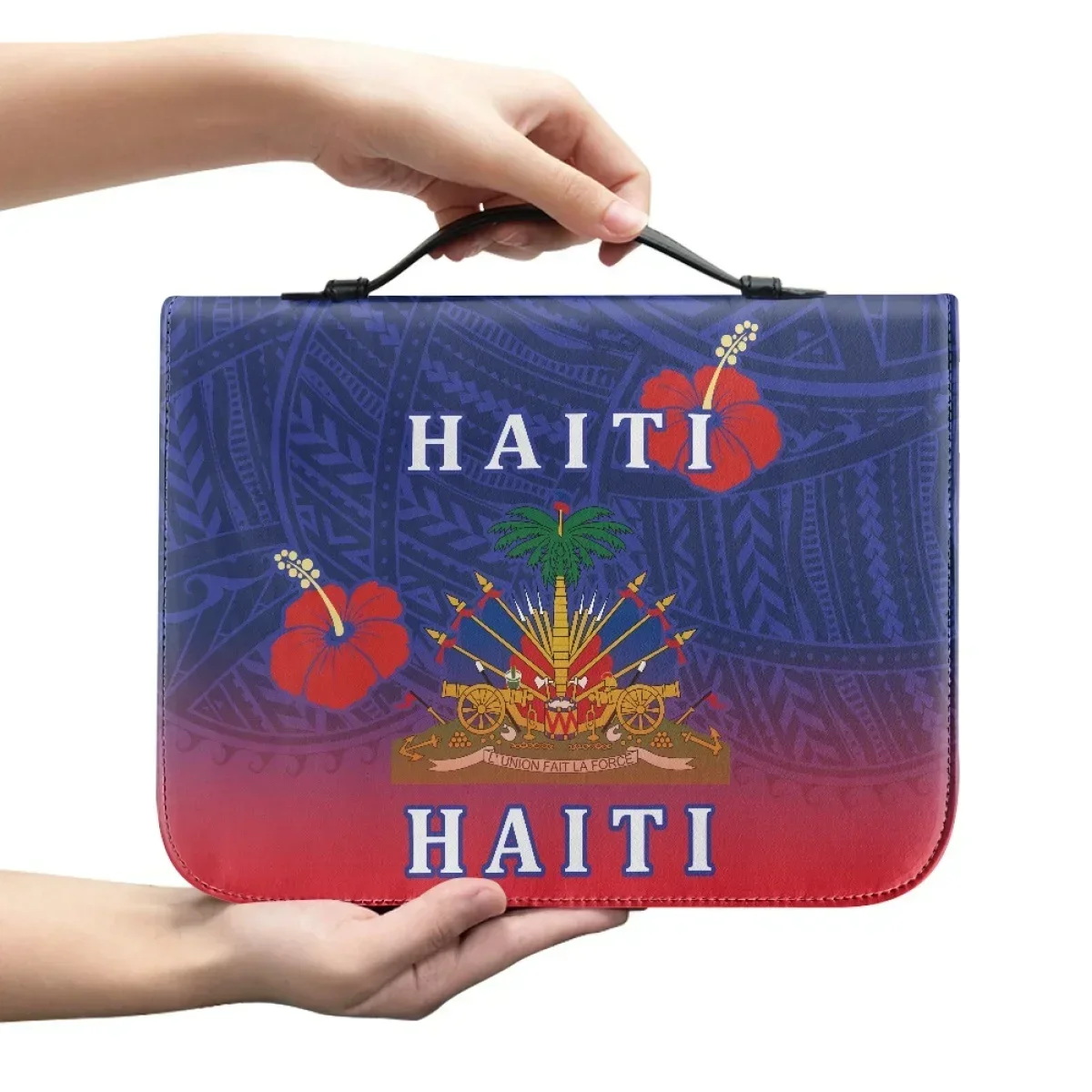 

Новый чехол для Библии с принтом флага Гаити для женщин, кожаная сумка для Библии на заказ, сумка-портфель на молнии с ручкой, портативная сумка для хранения Библии