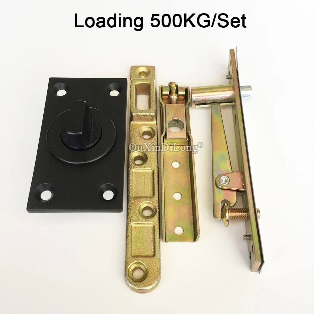 HOT 1Set Heavy Duty Door Pivot Hinges 360° Rotation Invisible Hidden Furniture Door Hinges Install Up and Down Loading 500KG/Set