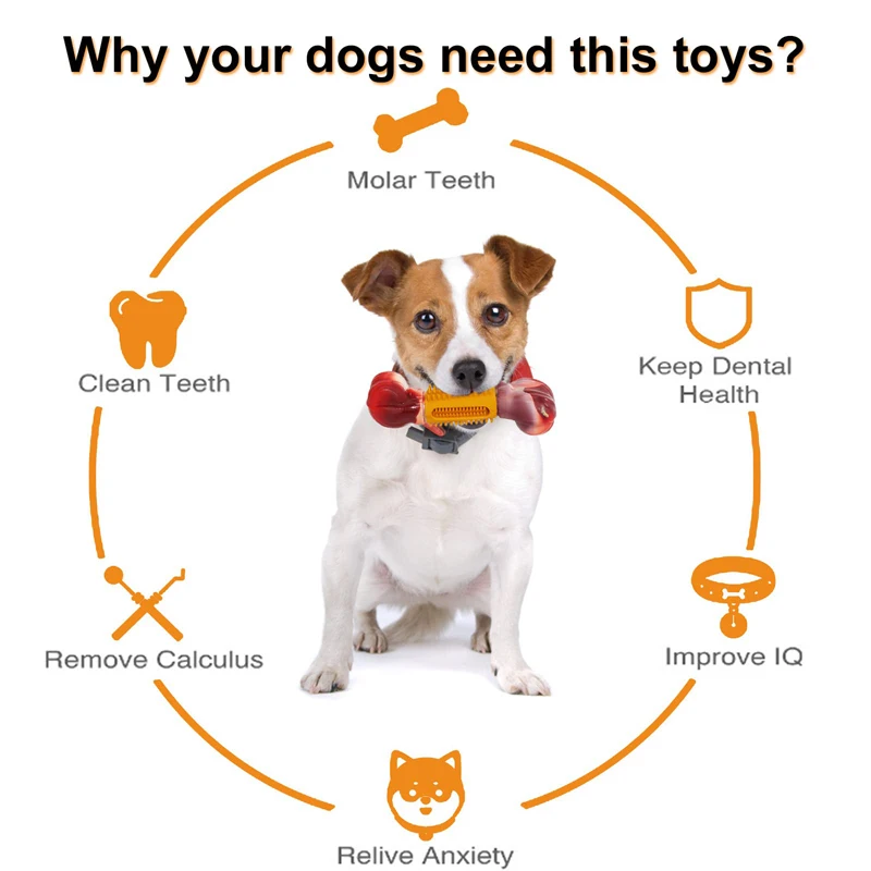 Benepaw Tough Dog Toys For Aggressive Chewers Beef Flavor Rubber Pet Toys Bone Dog Bones For Medium Large Breed Teeth Cleaning