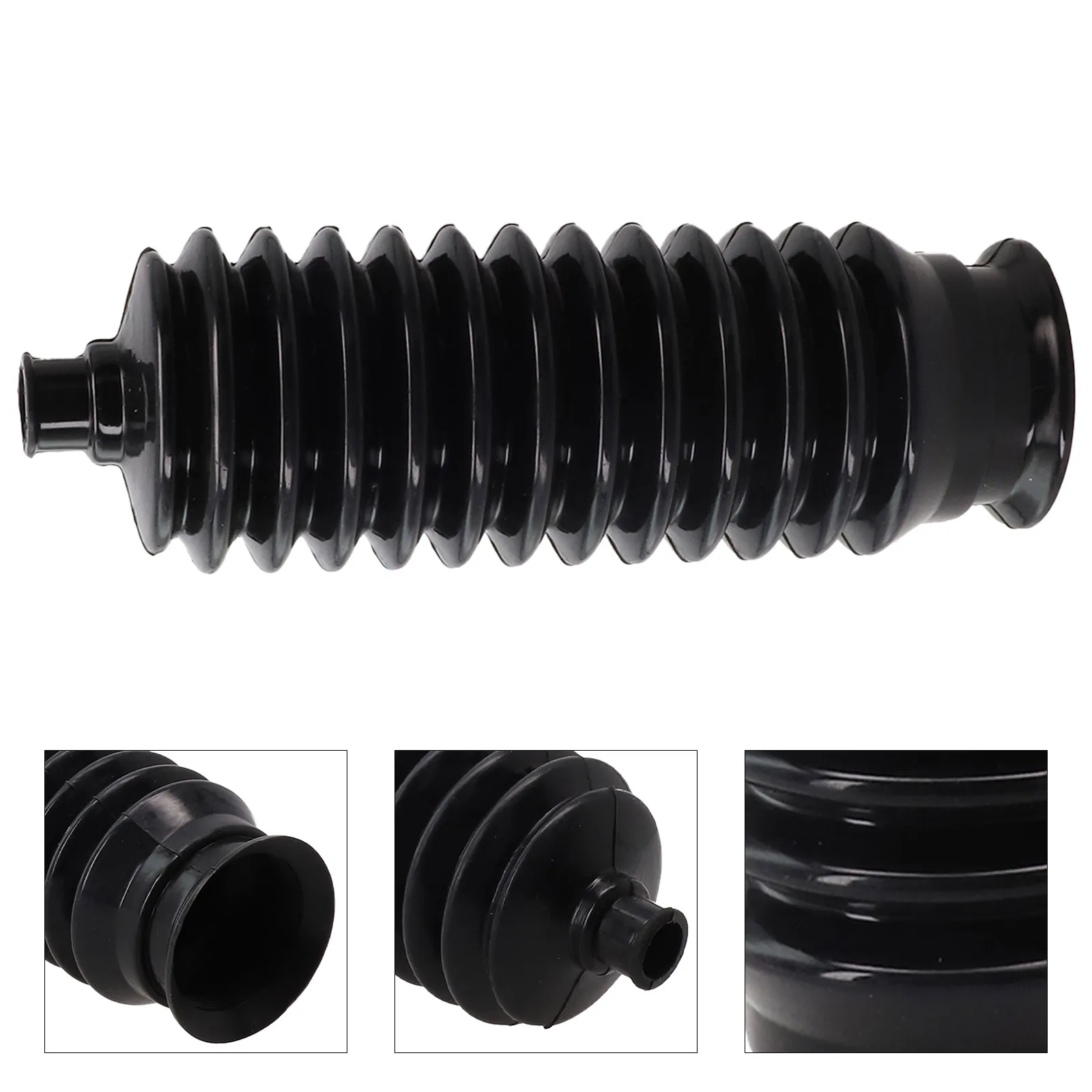 Silicone Steering Rack And Pinion Bellows Boot LH & RH Kit Black Steering Gear Cover + 2 Clamps Easy To Install, Reliable Access