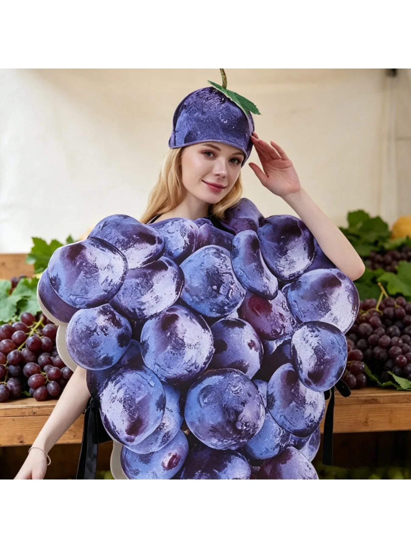 New Grape Costume For Fruit Party Sports Meeting Halloween Stage Performance Role Play Outfit view 3