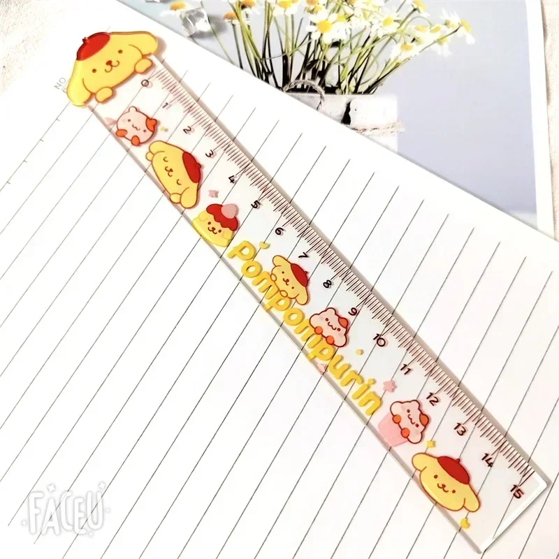 Sanrio New Ruler Melody Kuromi Hello Kitty School Supplies Cute Transparent Acrylic Kawaii Cartoon Anime Stationery Girls Gift