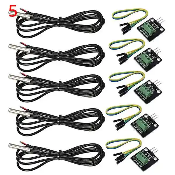 

DS18B20 Скидка Промышленные инструменты и температуры DS18B20 Водонепроницаемый датчик температуры Модульный комплект Зонд из нержавеющей стали