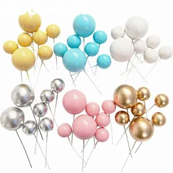 20Pcs Cake Topper Ball Happy Birthday Cake Topper DIY Cupcake Flag Wedding Christmas Ball Birthday baby seower decoración niño