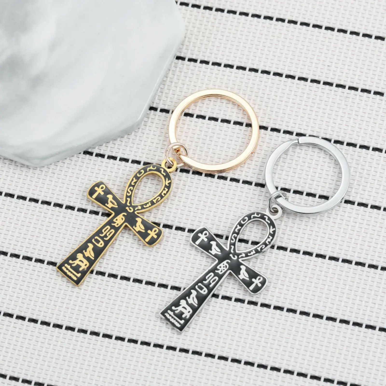 Altägyptisches Lebenssymbol Ankh Anhänger Schlüsselanhänger Edelstahl Schlüsselring Schmuck Geschenk – Detail 3