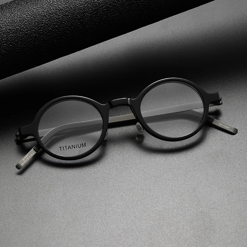 Glasses Frame Men Titanium Small Round Eyewear Prescription Eyeglasses Frames Myopia Optical Oculos Buffalo 1810 Denmark Brand