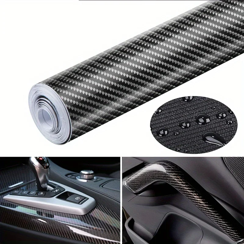 

Carbon Fiber Film Car Vinyl Wrap Accessories Glossy Black Matte Sticker 3D 5D 6D Auto Foil Cover Motorcycle Decoration Stickers