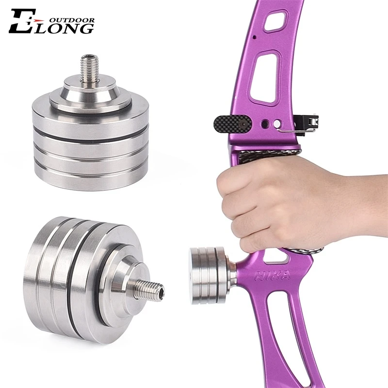 1pc Elong Outdoor Stainless Steel Counterweight Stabilizer Recurve Bare Bow Weight Archery Bow Accessories