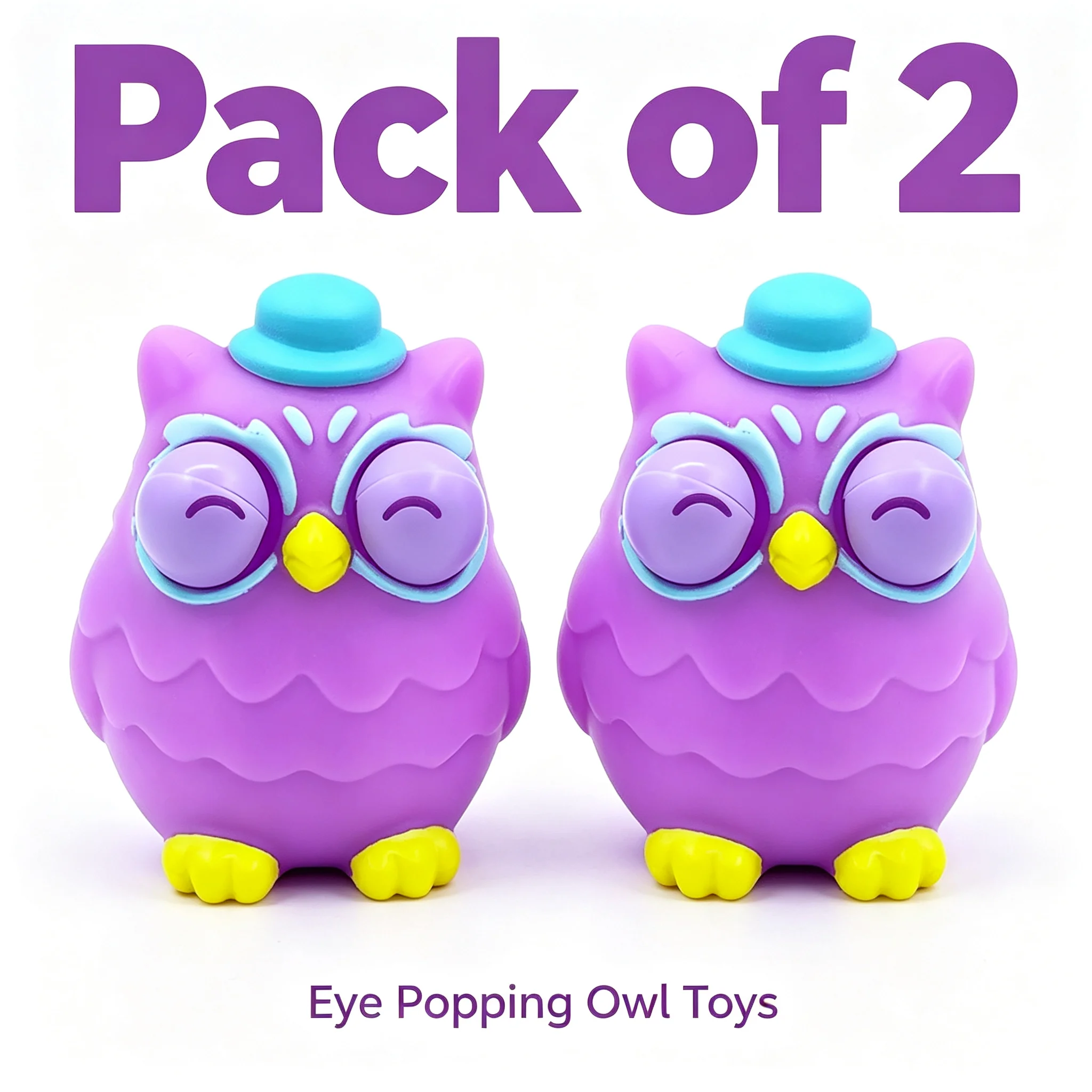 

2 packs of colorful eye-popping owl pinch squeeze toys, cute owl decompression toys, pocket decompression objects, sensory interactive squeeze toys, desktop relaxation toys, novelty animal toys, suitable for sending small gifts, birthday gifts, classroom