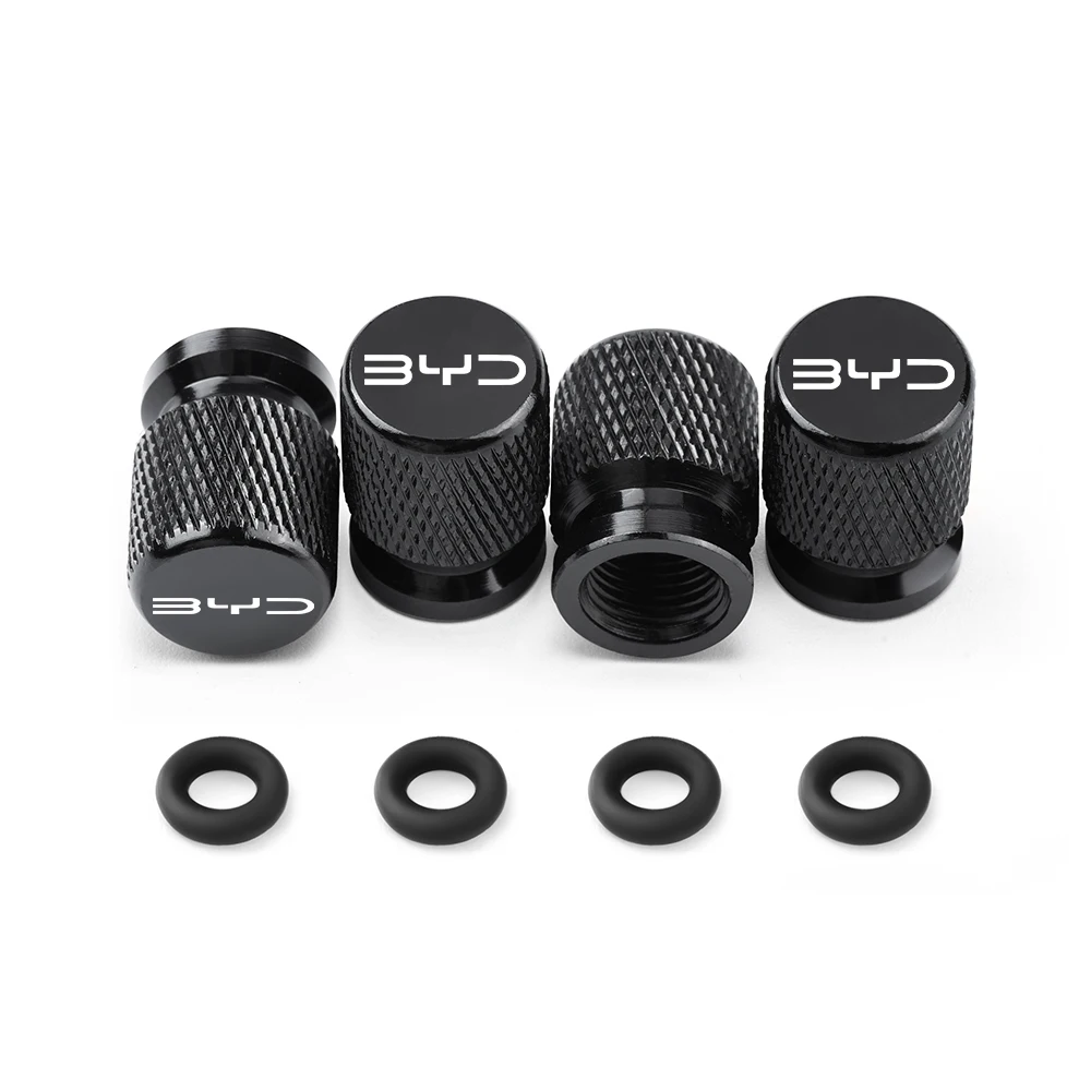 4pcs Aluminum Car Wheel Tire Valve Cap Covers For BYD Atto 3 Act 3 Tang F3 E6 Dmi Yuan Song plus EV2022 2023 Car Accessories