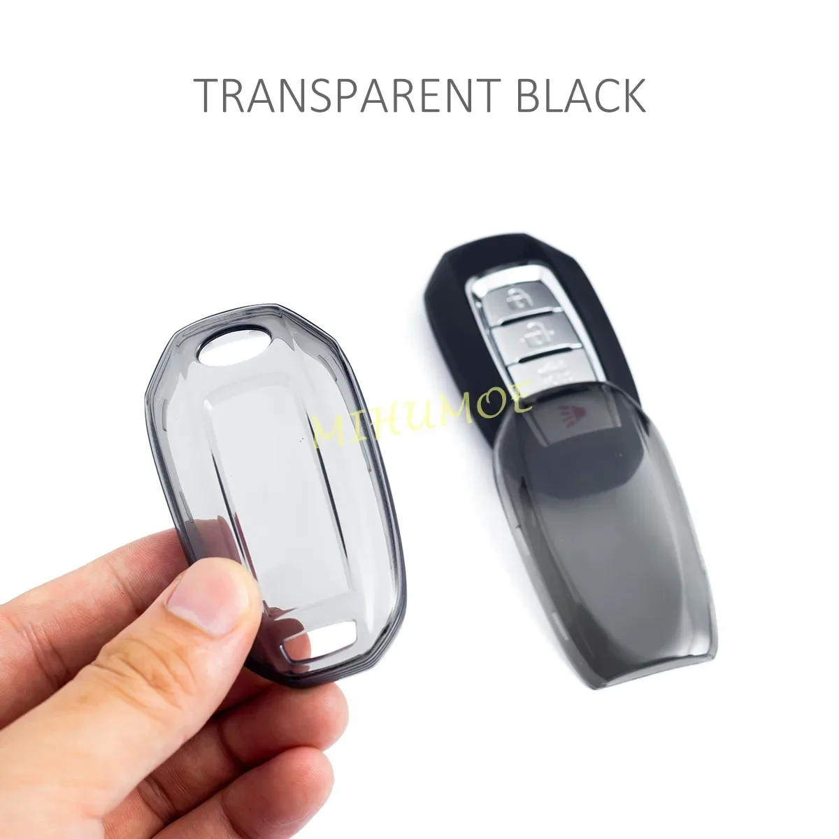 Black Transparent Car Key Fob Case Cover Keychain Ring Holder Protector Accessories For Infiniti Q50 Q60 QX50 QX55 QX60