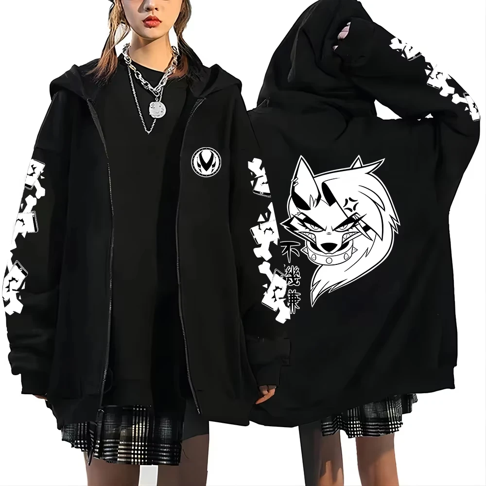 Harajuku style hoodie jacket Angel Anime hoodie Y2k Streetwear sportswear men's and women's clothing zippered hoodie fashionable