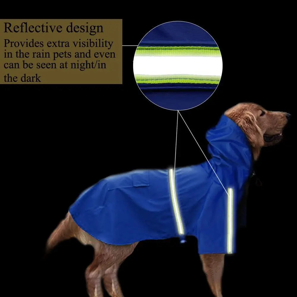 Best Selling Pet Raincoats Rain Coat Jacket Reflective Waterproof Big Dog Raincoat Puppy Poncho With Hood