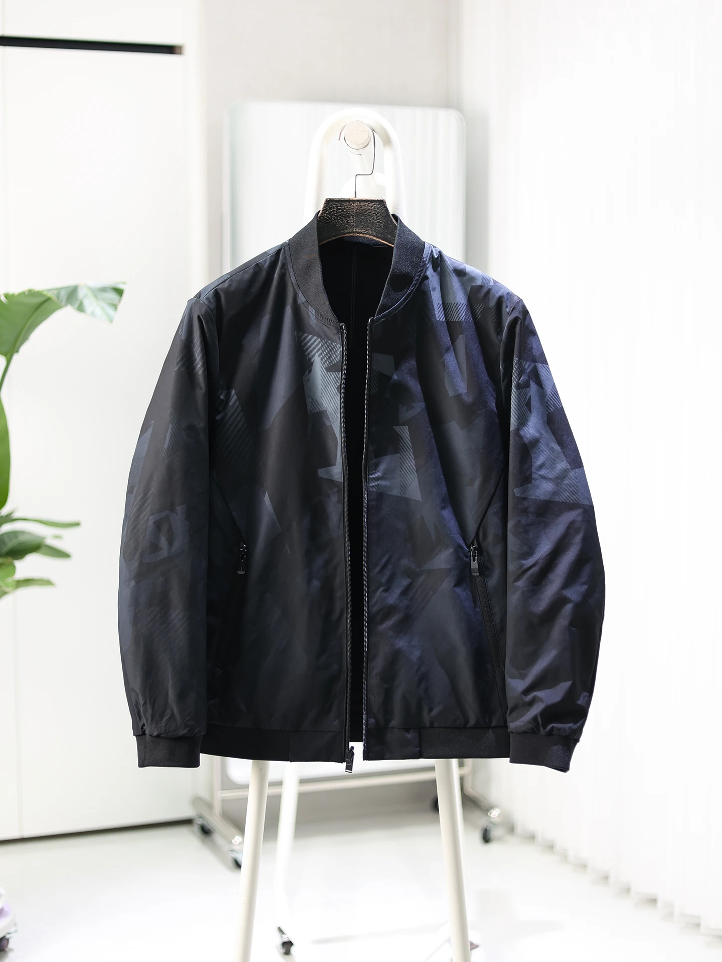 

Outdoor Waterproof Baseball Collar Jaet Double-Sided Wear Autumn Men's Lightweight Workwear Casual Sle Stand Fit