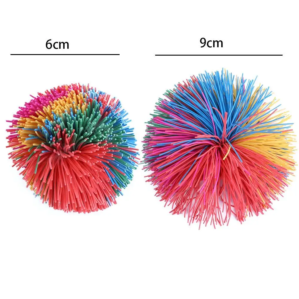 Relief 6 cm/9 cm Regenboog Bal Speelgoed Ballen Bouncy Stress Ballen Regenboog Fidget Zintuiglijke Bal Aap Vezelige Ballen Baby Rekbare Bal