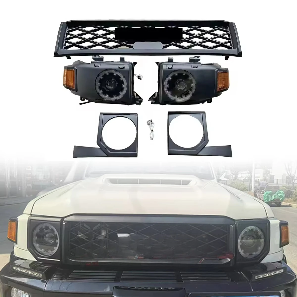 

От старого до нового обновления Bodykit для T LC71/76/78/79 2007-2023, комплект для переоборудования, решетка, головной фонарь Bodykitcustom