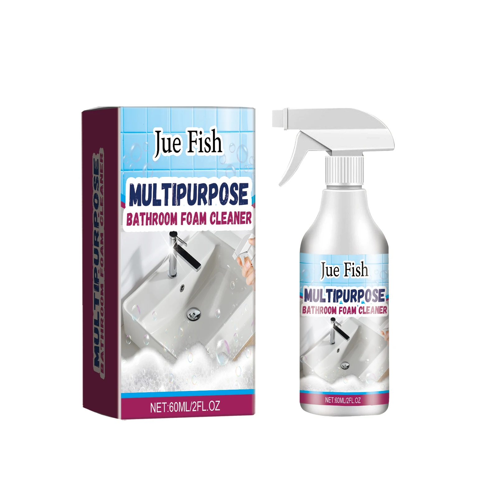 

Jue-Fish Foam Cleaning Bathroom Glass Door Bathtub Water Stains Cleaner