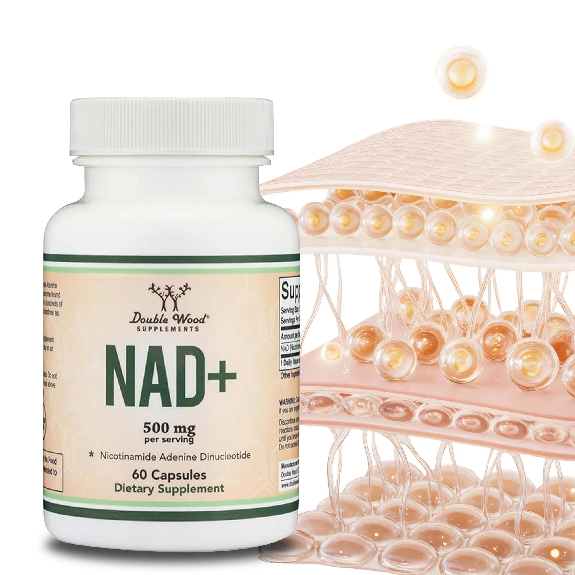 

NAD+ Supplements - Promotes Blood Circulation, Enhances Cellular Vitality, Supports Brain and Skin Health, Improves Immunity