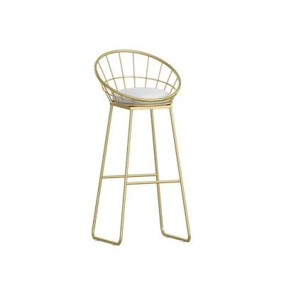 !@Modern White Gold Bar Table With Metal Legs and Shelves Kitchen Counter Height Dining Room Furniture