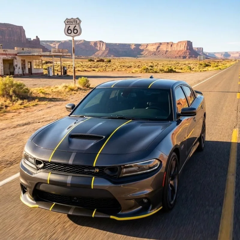 

Car Stickers twin two-tone rally stripe fits all models from 2005 onwards FOR Dodge Charger GT R/T Scat Pack Hellcat Demon T/A