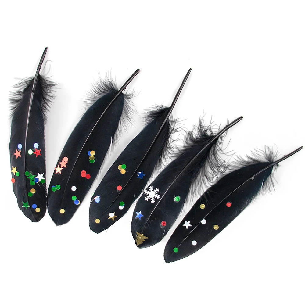 

Wholesale Paint Snowflakes Goose feathers 10-15 CM Crafts Jewelry Headdres Making Decoration Christmas Gift Box Accessories