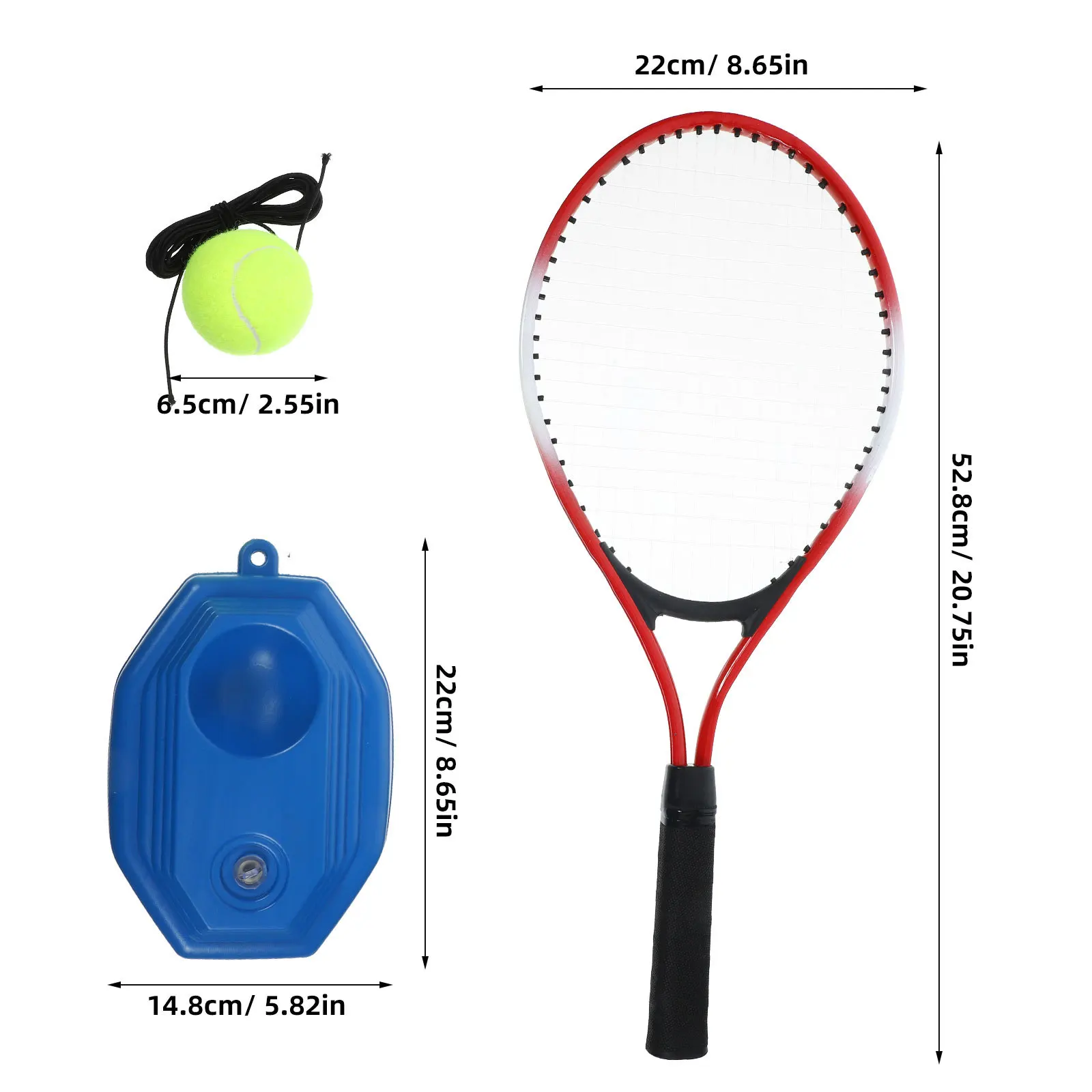 مجموعة واحدة من معدات تدريب التنس المرتدة للمبتدئين، مجموعة أدوات التدريب على ممارسة الكرة، ملحقات رياضية