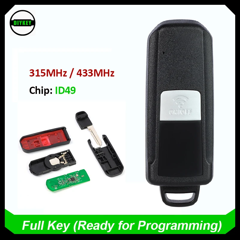 

DIYKEY мотоциклетный дистанционный ключ 315 МГц/433 МГц ID49 чип-брелок для YAMAHA XMAX XMAX300 NVX NVX155 AEROX JAUNS QBIX TMAX530 TMAX560