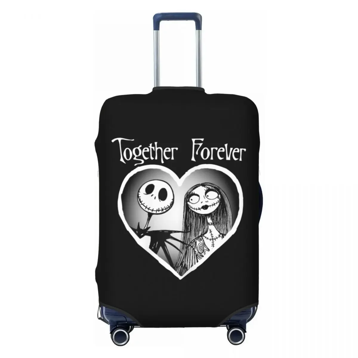 Custom Nightmare Before Christmas Travel Luggage Cover Halloween Movie Jack Skullington Suitcase Cover Protector Fit 18-32 Inch