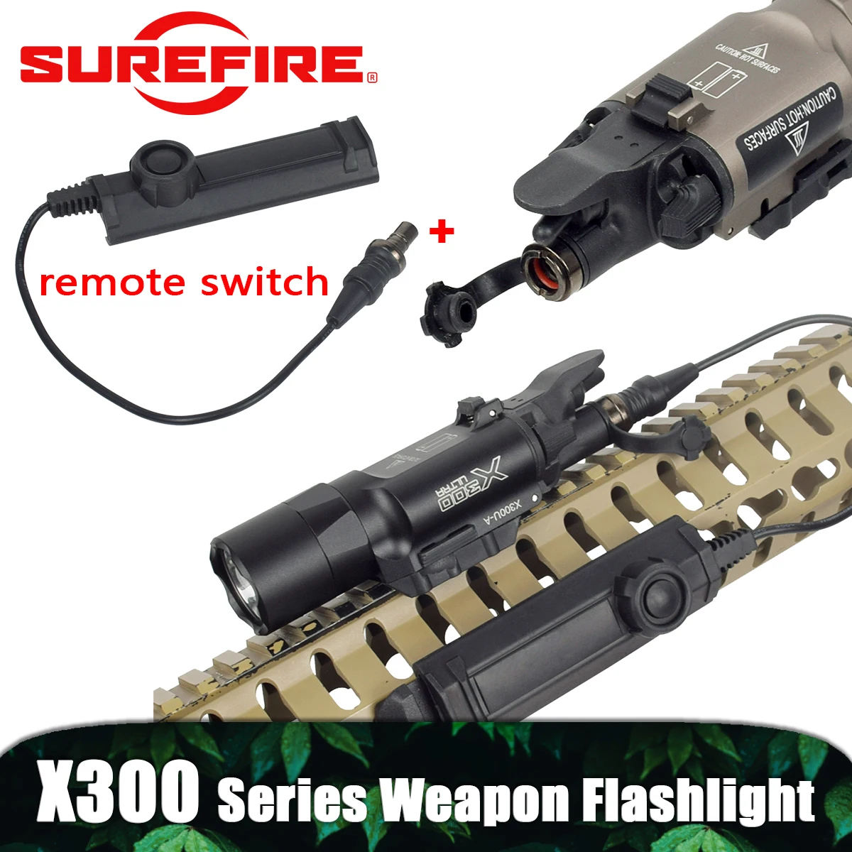 

Surefire X300 X300U X300V Scout Light with Remote Control Switch Tactical X300UH-B XH35 Rifle Airsoft LED Strobe Flashlight