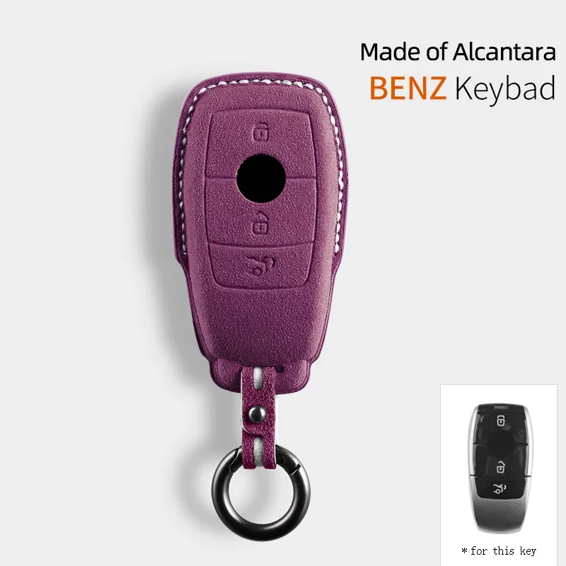 Alcantara Car Key Case Cover For Mercedes Benz W176 W177 W205 W206 W212 W213 W222 W223 W167 W463 X166 A C E S G CLS GLC SL Class