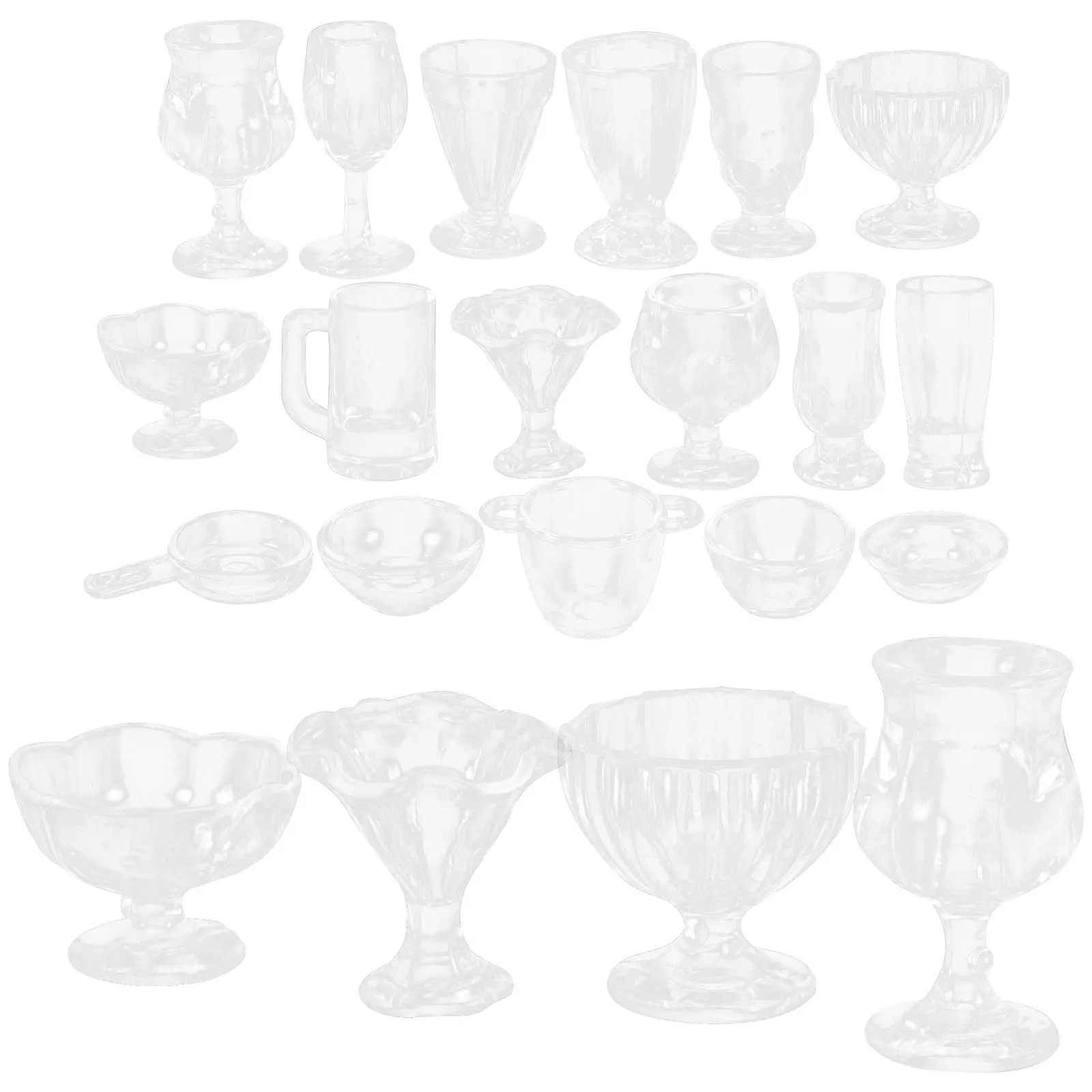 

1Set Miniature Ice Cream Cups for Dollhouse Decor Elegant Mini Dessert Set Realistic Kitchen Tableware Accessories Small House