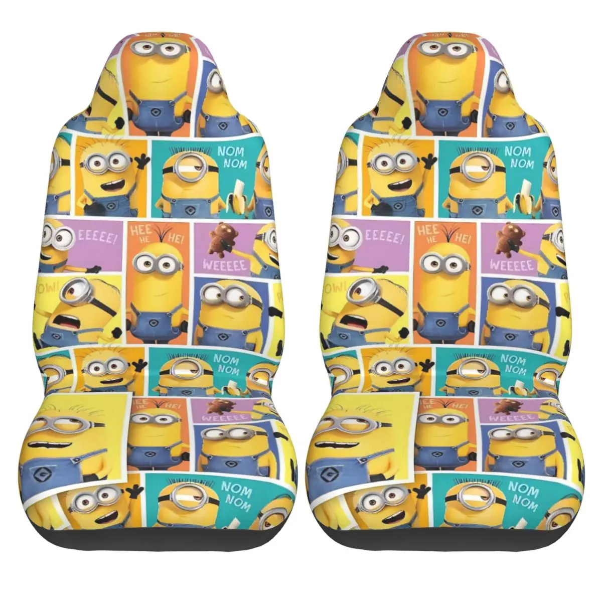 

Minions Meme Car Seat Covers Funny Bus Auto Seat Covers Polyester Soft 2 Pcs Cover