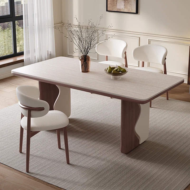 

Aesthetic Elegant Dining Table Modern Unique Design Simple Dining Tables Creative Storage Scrivania Living Room Furniture