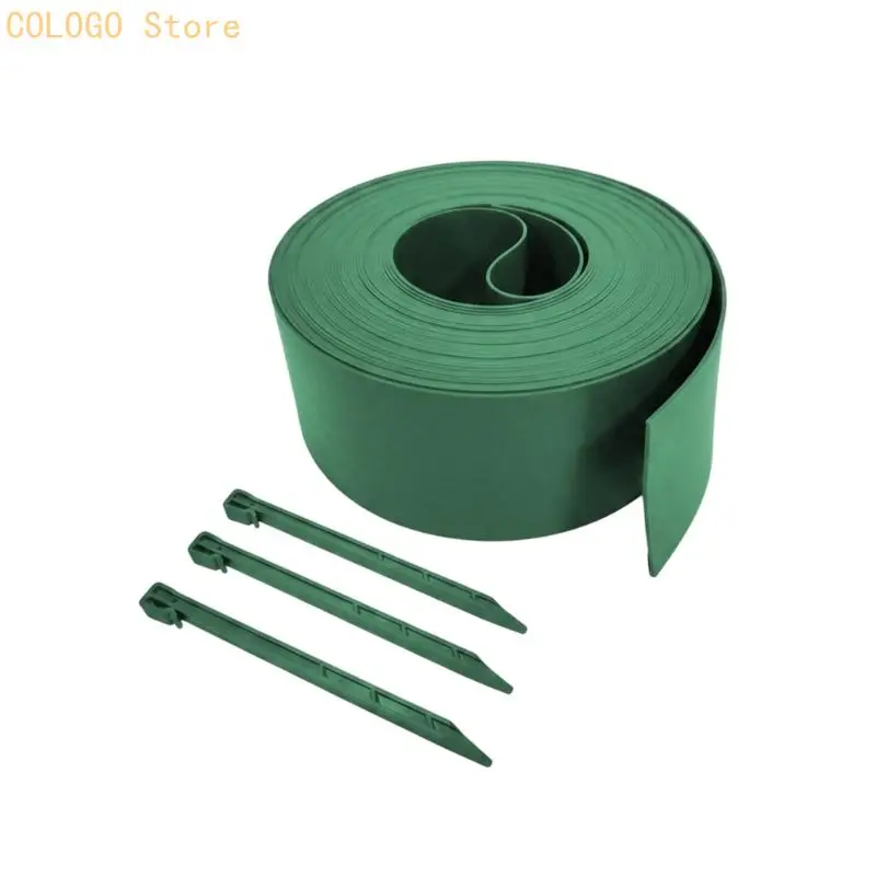 Continuous Garden Edging Roll for Clear Landscape Zones, Cuttable PE Border for Lawns, Paths, and Flower Gardens D0LD