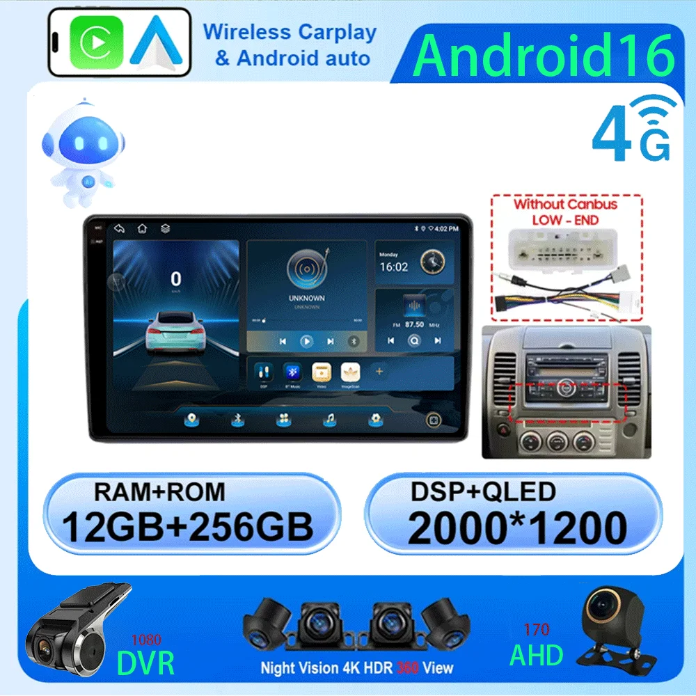 

Car Radio Android 16 For Nissan Navara D40 2004 - 2010 Multimedia Video Player Navigation Stereo GPS No 2 Din Dvd 360 Camera 9"