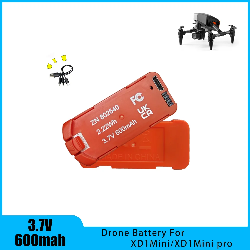 XD1 Drone Battery Original 3.7V 600MAh XD1 Mini Pro Rechargeable Batteries For XD1 Li-po Battery Packs Quadcopter Accessoires