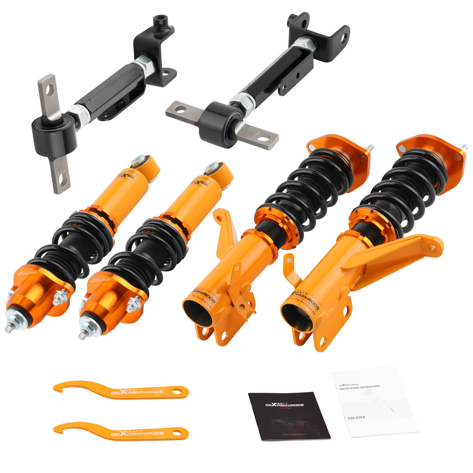 MaXpeedingrods Coilovers Shocks & Rear Control Camber Arms for Acura RSX 02-06	0