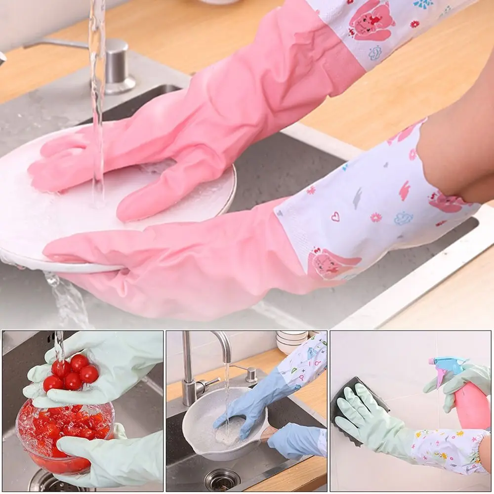 Protects Hands Household Gloves Easy Clean Resin Material Dishwashing Mittens PVC Waterproof Housekeeping Mittens Kitchen