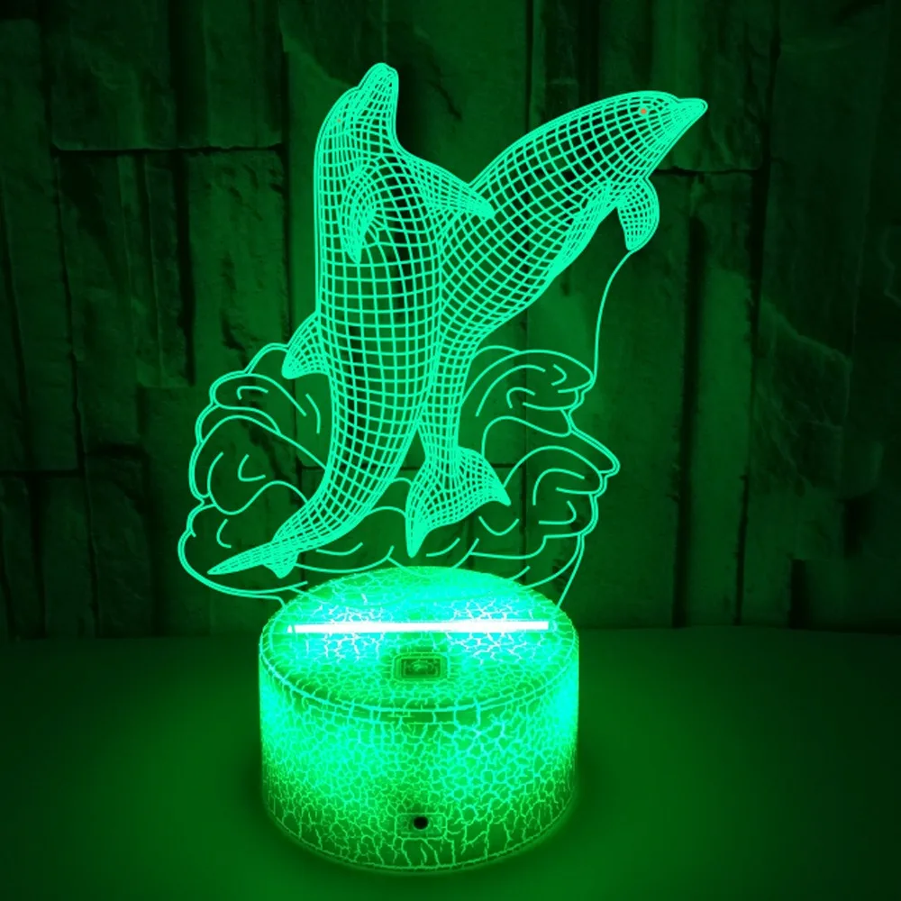 

Nighdn Dolphin Night Light 3D Illusion Bedside Lamp Bedroom Decoration Birthday Christmas Toy Gift for Kids Boys Girls Friends