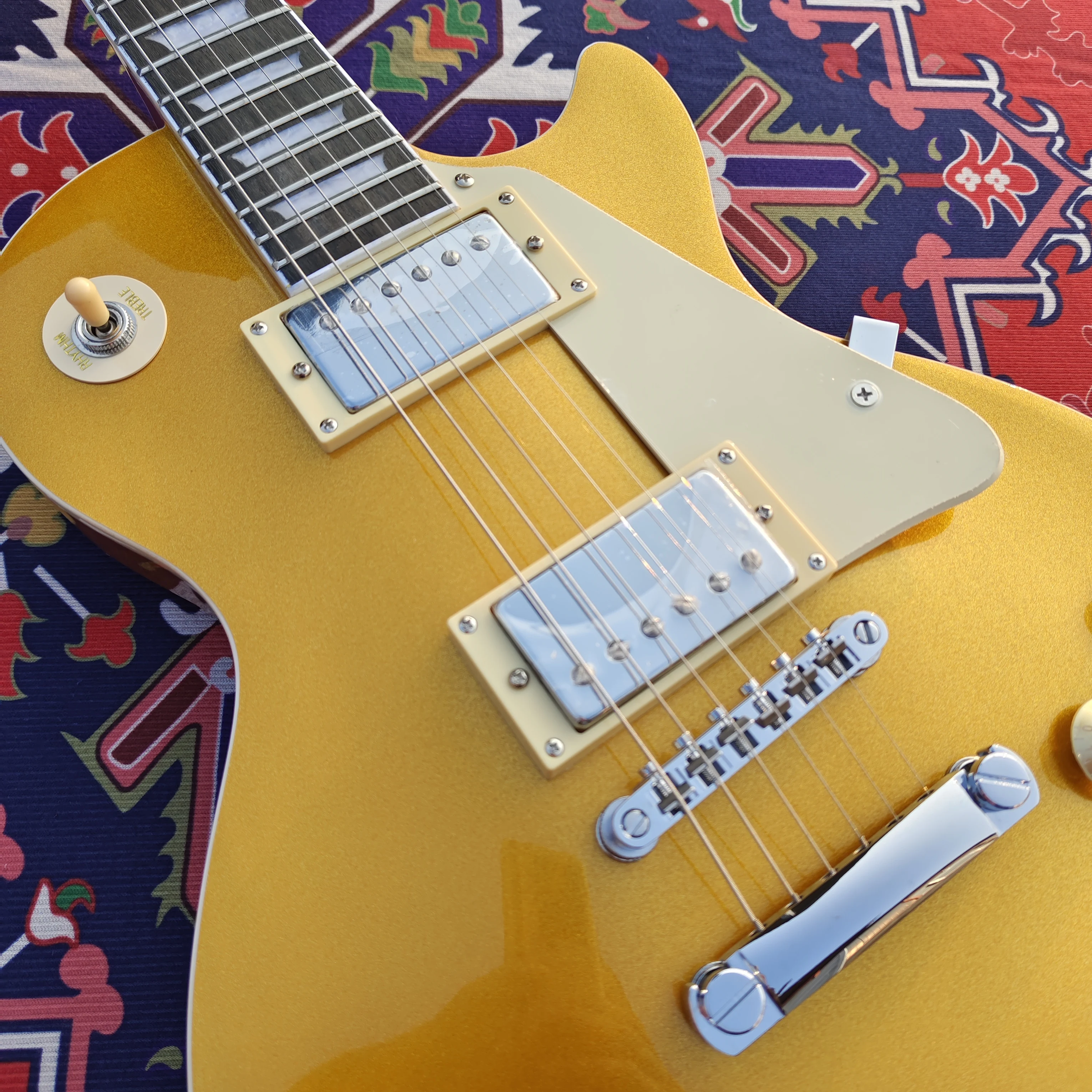 Gold Top Veneer  Rosewood Fretboard Electric Guitar FROM SHIP US
