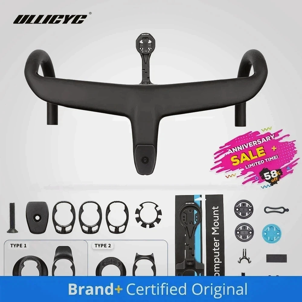Manillar integrado RACE Full Carbon con cableado interno, Di2, adaptadores disponibles para OBERA, MADONE GEN6, SUPER6 EVO Gen4