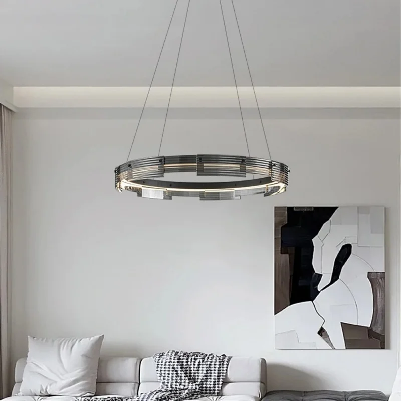 ضوء قلادة LED زجاجي إيطالي بسيط بتصميم عصري لغرفة المعيشة وغرفة الطعام ومصباح معلق زجاجي